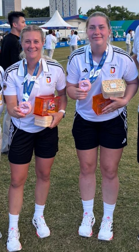 Bronzemedaille mit der Frauen Nationalmannschaft bei den World Games im chinesischen Chengdu- Michaela Grzywatz und Jordan Nadermann.